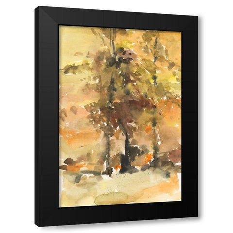 Fall Foliage Watercolor I Black Modern Wood Framed Art Print by Dixon, Samuel