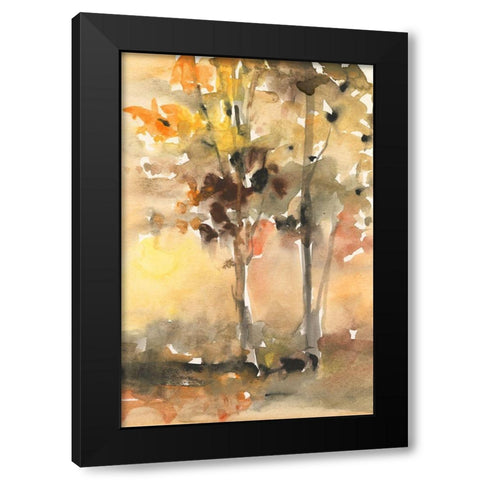 Fall Foliage Watercolor II Black Modern Wood Framed Art Print by Dixon, Samuel