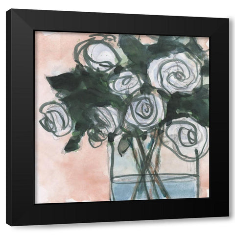 Floral Bunch I Black Modern Wood Framed Art Print by Dixon, Samuel