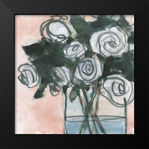 Floral Bunch I Black Modern Wood Framed Art Print by Dixon, Samuel