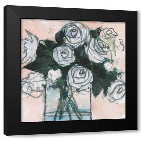 Floral Bunch II Black Modern Wood Framed Art Print with Double Matting by Dixon, Samuel