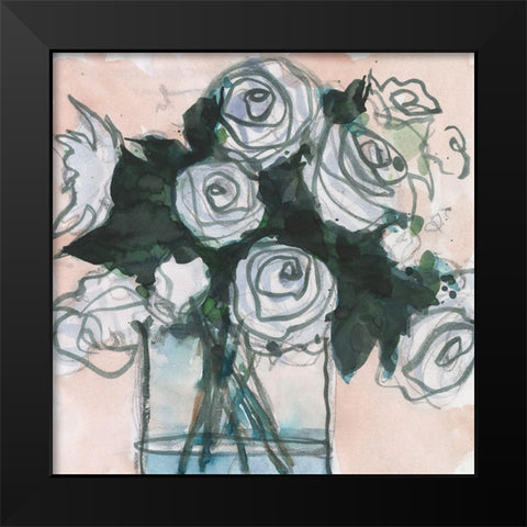 Floral Bunch II Black Modern Wood Framed Art Print by Dixon, Samuel