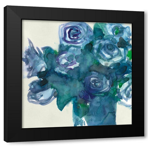 Turquoise Bunch I Black Modern Wood Framed Art Print with Double Matting by Dixon, Samuel