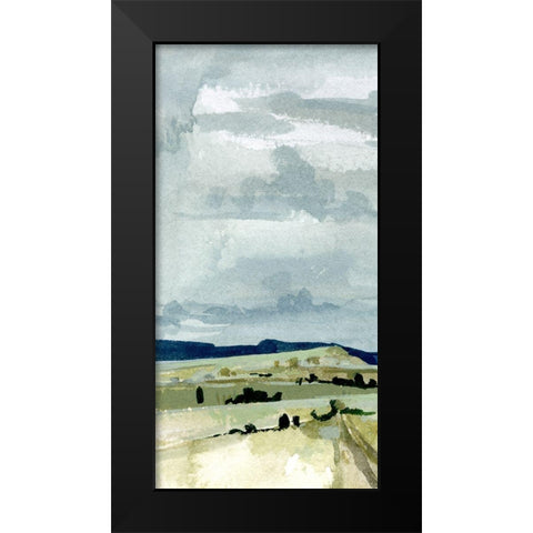 Coastal Blues Watercolor II Black Modern Wood Framed Art Print by Caroline, Emma