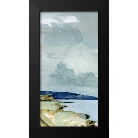 Coastal Blues Watercolor III Black Modern Wood Framed Art Print by Caroline, Emma