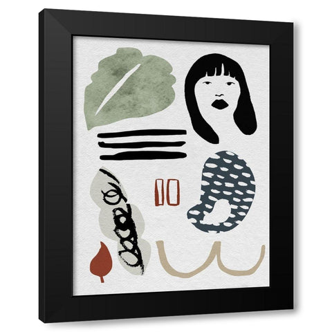 Collected Mindfulness II Black Modern Wood Framed Art Print with Double Matting by Wang, Melissa