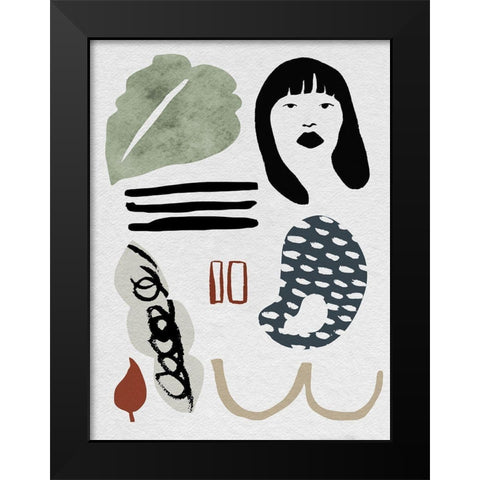 Collected Mindfulness II Black Modern Wood Framed Art Print by Wang, Melissa