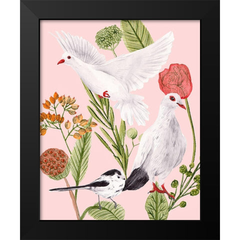 Birds in Motion I Black Modern Wood Framed Art Print by Wang, Melissa