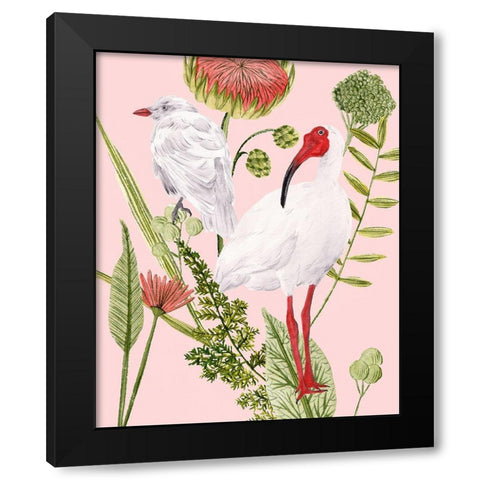 Birds in Motion II Black Modern Wood Framed Art Print with Double Matting by Wang, Melissa