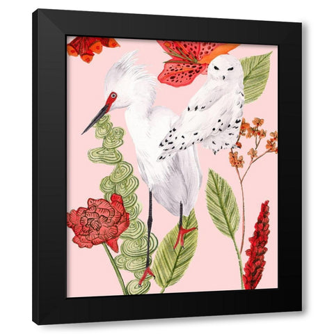 Birds in Motion III Black Modern Wood Framed Art Print with Double Matting by Wang, Melissa