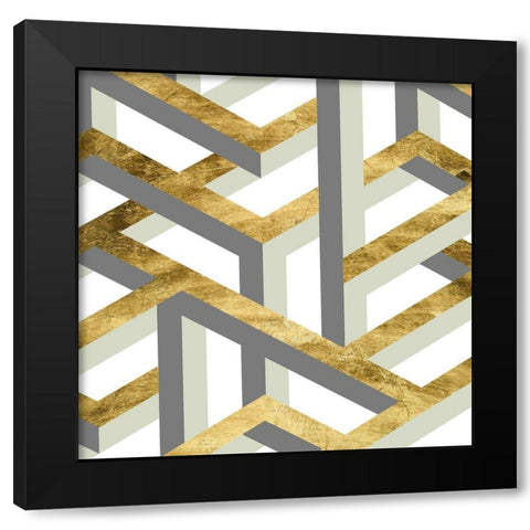 Geometric Landscape I Black Modern Wood Framed Art Print with Double Matting by Wang, Melissa