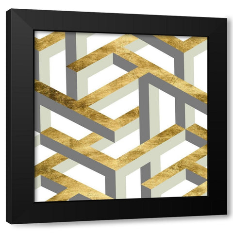 Geometric Landscape II Black Modern Wood Framed Art Print with Double Matting by Wang, Melissa