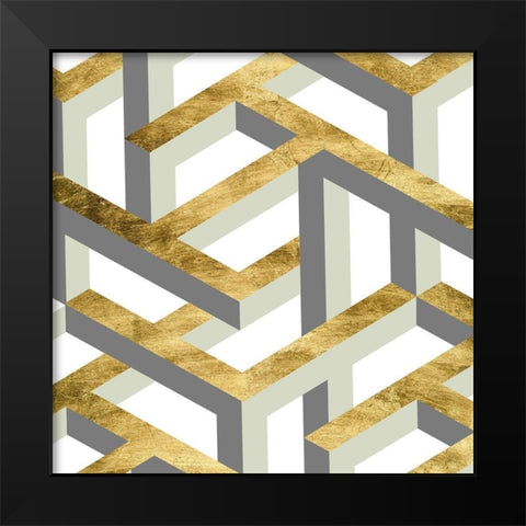 Geometric Landscape II Black Modern Wood Framed Art Print by Wang, Melissa