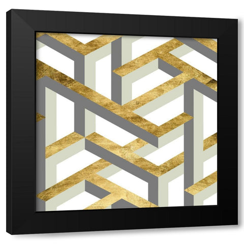 Geometric Landscape III Black Modern Wood Framed Art Print with Double Matting by Wang, Melissa