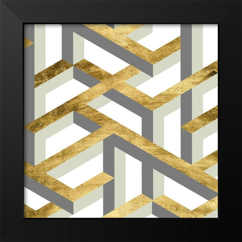 Geometric Landscape IV Black Modern Wood Framed Art Print by Wang, Melissa