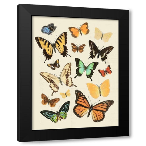 Collected Flutter I Black Modern Wood Framed Art Print with Double Matting by Barnes, Victoria