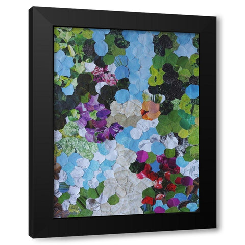 Iris Garden Black Modern Wood Framed Art Print by Good, Coco