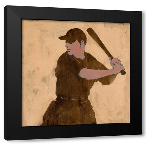 Baseballer I Black Modern Wood Framed Art Print with Double Matting by Green, Jacob