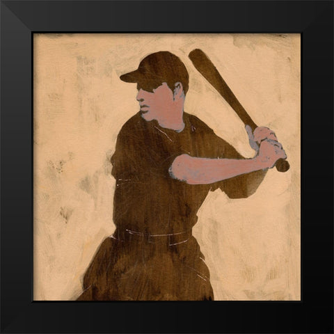Baseballer I Black Modern Wood Framed Art Print by Green, Jacob