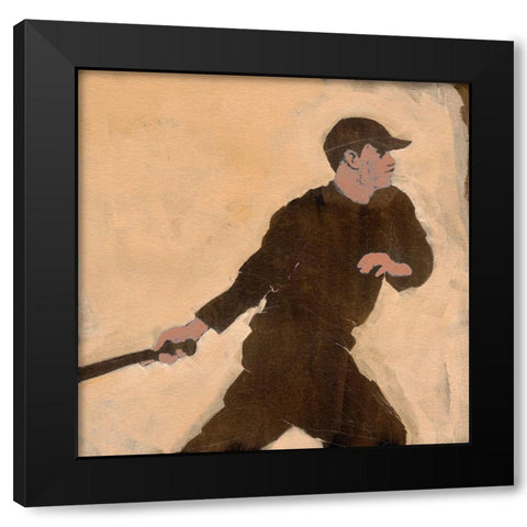 Baseballer III Black Modern Wood Framed Art Print by Green, Jacob