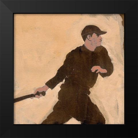 Baseballer III Black Modern Wood Framed Art Print by Green, Jacob