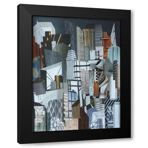 Western Metropolis Black Modern Wood Framed Art Print by Good, Coco