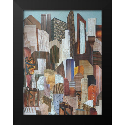 Metropolis Black Modern Wood Framed Art Print by Good, Coco