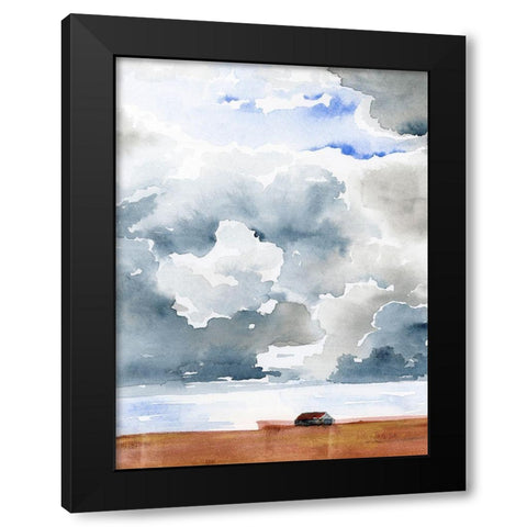 Kansas Clouds I Black Modern Wood Framed Art Print with Double Matting by Parker, Jennifer Paxton