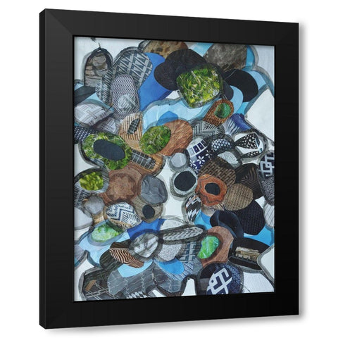 Catalina Island Blue Glass Black Modern Wood Framed Art Print with Double Matting by Good, Coco