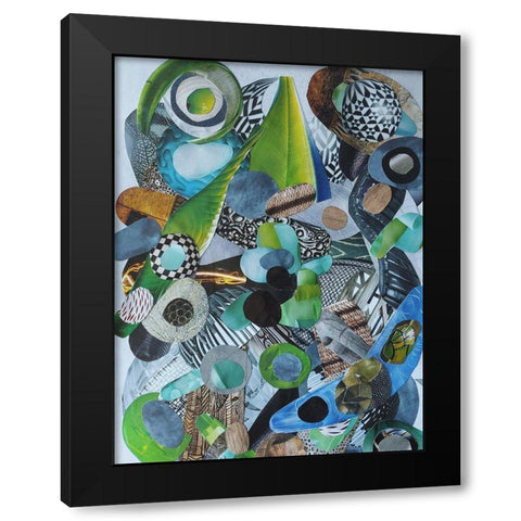 Siesta Beach Glass Black Modern Wood Framed Art Print by Good, Coco