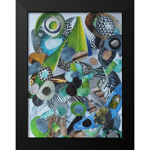 Siesta Beach Glass Black Modern Wood Framed Art Print by Good, Coco