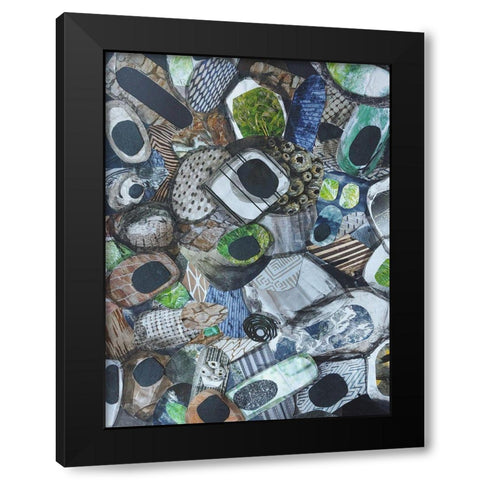 Cornwall Beach Glass Black Modern Wood Framed Art Print with Double Matting by Good, Coco