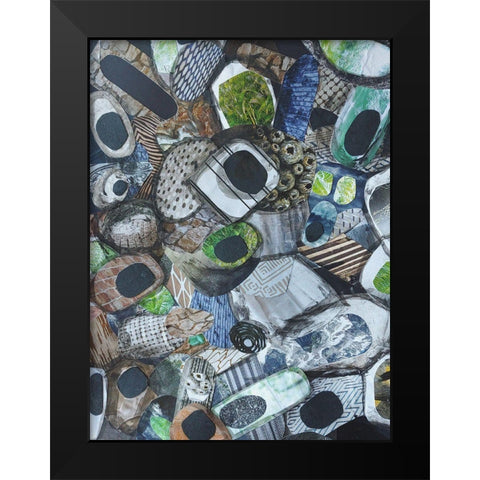 Cornwall Beach Glass Black Modern Wood Framed Art Print by Good, Coco