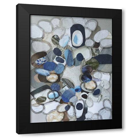 Santa Cruz Beach Stones Black Modern Wood Framed Art Print by Good, Coco