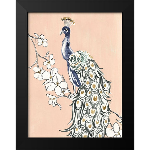 Peacock in Gold IV Black Modern Wood Framed Art Print by Warren, Annie