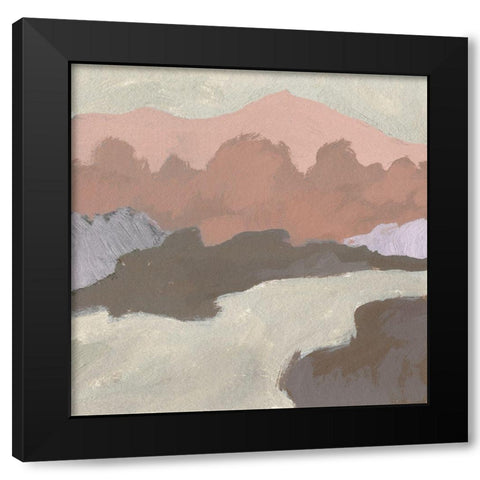 Blush Foothills I Black Modern Wood Framed Art Print with Double Matting by Green, Jacob