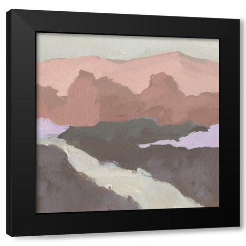 Blush Foothills II Black Modern Wood Framed Art Print by Green, Jacob