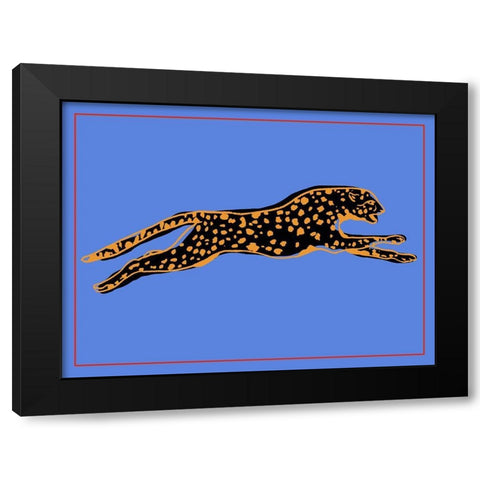 The Wild Leopard II Black Modern Wood Framed Art Print with Double Matting by Wang, Melissa