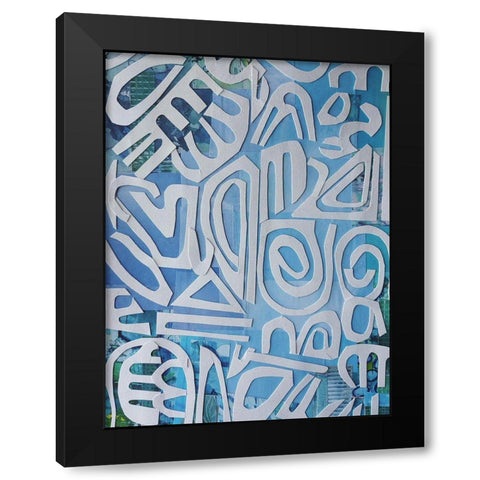 Santorini Black Modern Wood Framed Art Print by Good, Coco