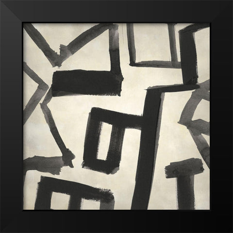 Onyx Maze I Black Modern Wood Framed Art Print by Parker, Jennifer Paxton