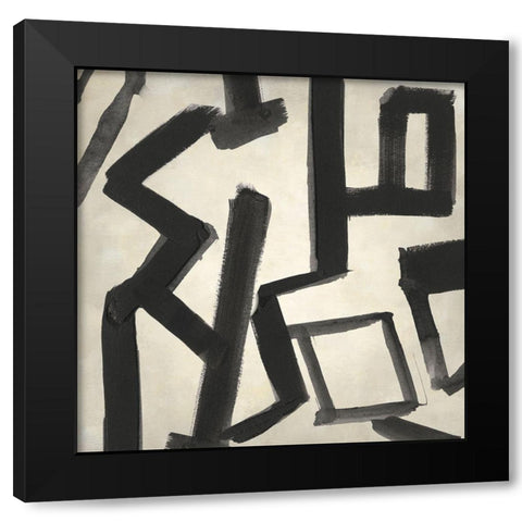 Onyx Maze II Black Modern Wood Framed Art Print with Double Matting by Parker, Jennifer Paxton