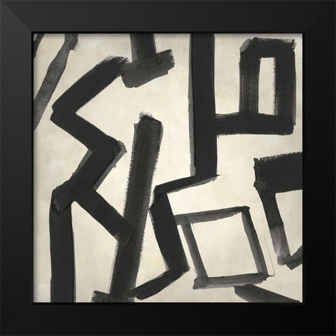 Onyx Maze II Black Modern Wood Framed Art Print by Parker, Jennifer Paxton