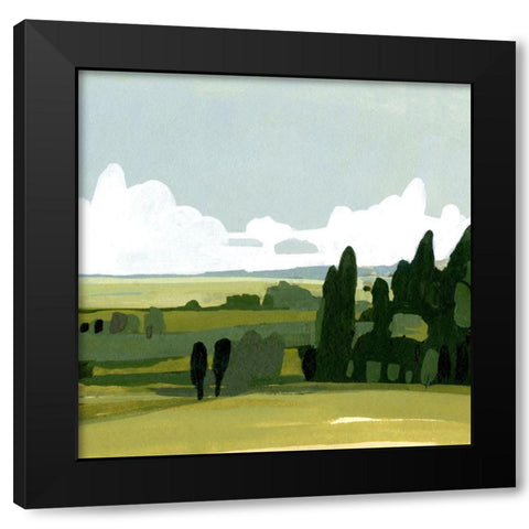 Verdant Summer II Black Modern Wood Framed Art Print with Double Matting by Caroline, Emma