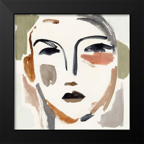 Face Fragments II Black Modern Wood Framed Art Print by Barnes, Victoria