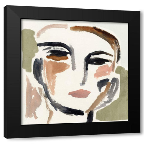 Face Fragments III Black Modern Wood Framed Art Print by Barnes, Victoria