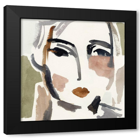 Face Fragments IV Black Modern Wood Framed Art Print by Barnes, Victoria