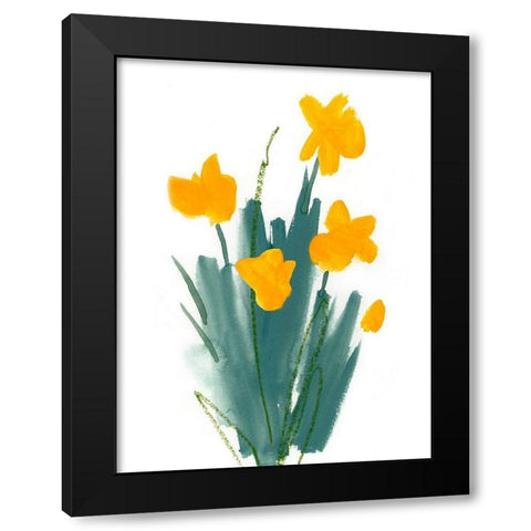Daffodil Bunch II Black Modern Wood Framed Art Print with Double Matting by Green, Jacob