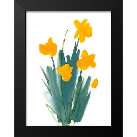 Daffodil Bunch II Black Modern Wood Framed Art Print by Green, Jacob