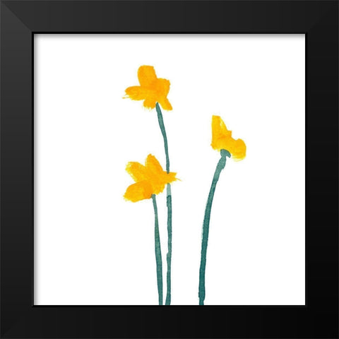 Simple Buttercups I Black Modern Wood Framed Art Print by Green, Jacob
