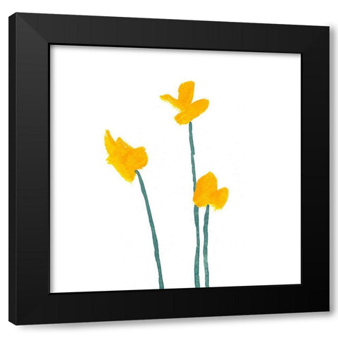 Simple Buttercups II Black Modern Wood Framed Art Print by Green, Jacob